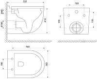 Iddis Cloud Унитаз подвесной безободковый 36x46x41h см, цвет: белый CLORDSEi25