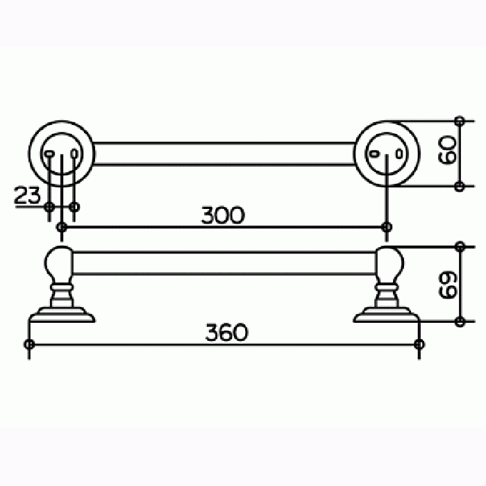 Keuco Astor Поручень 30 см, цвет: хром 21070 10000