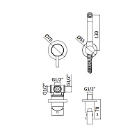 Paffoni Doccia Гигиенический душ со смесителем, цвет: Steel Looking KITDUP110ST