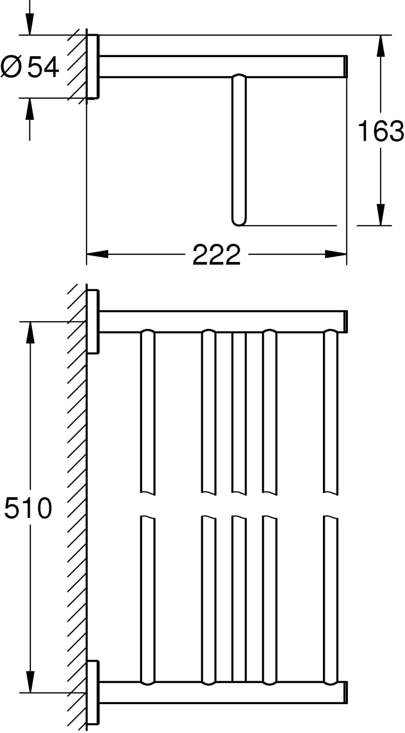 Grohe Bau Cosmopolitan Полка для полотенец 51 см, цвет: хром 40462001