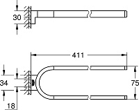 Grohe Selection Полотенцедержатель 7,5 см, цвет: хром 41059000