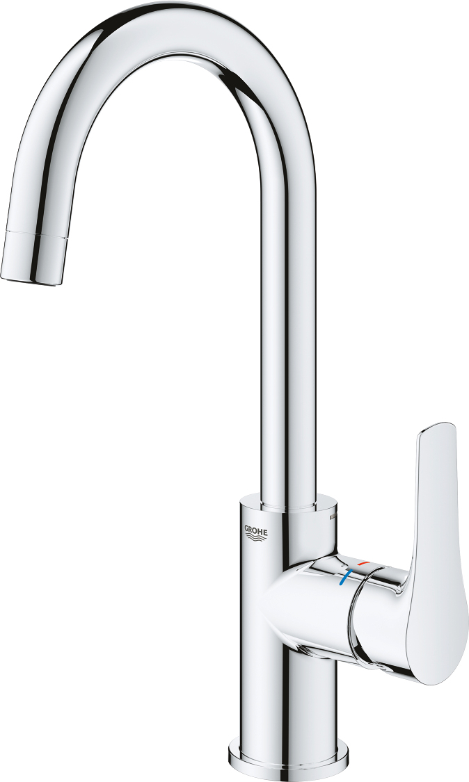 Grohe Eurosmart Смеситель для раковины высокий, без д/к, высота излива 20,8 см, цвет: хром 23743003