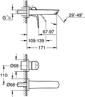 Grohe Eurosmart Смеситель для раковины на 2 отверстия, цвет: хром 29337003