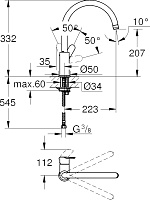 Grohe BauEdge Смеситель для кухни, цвет: хром 31367001