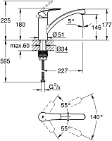 Grohe Eurosmart Смеситель для кухни, цвет: хром 33281003
