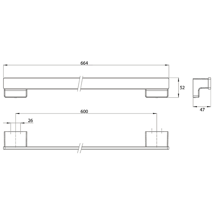 Emco Cue Полотенцедержатель 60 см, цвет: хром 3260 001 60