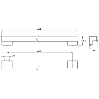 Emco Cue Полотенцедержатель 60 см, цвет: хром 3260 001 60