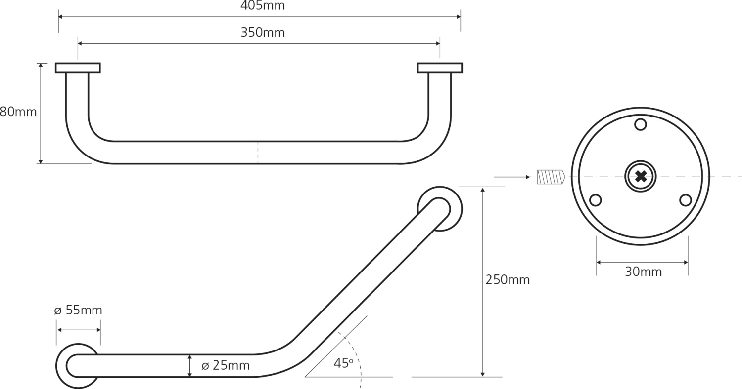 Bemeta Omega Поручень подвесной 40,5x8 см, цвет: хром 102307022