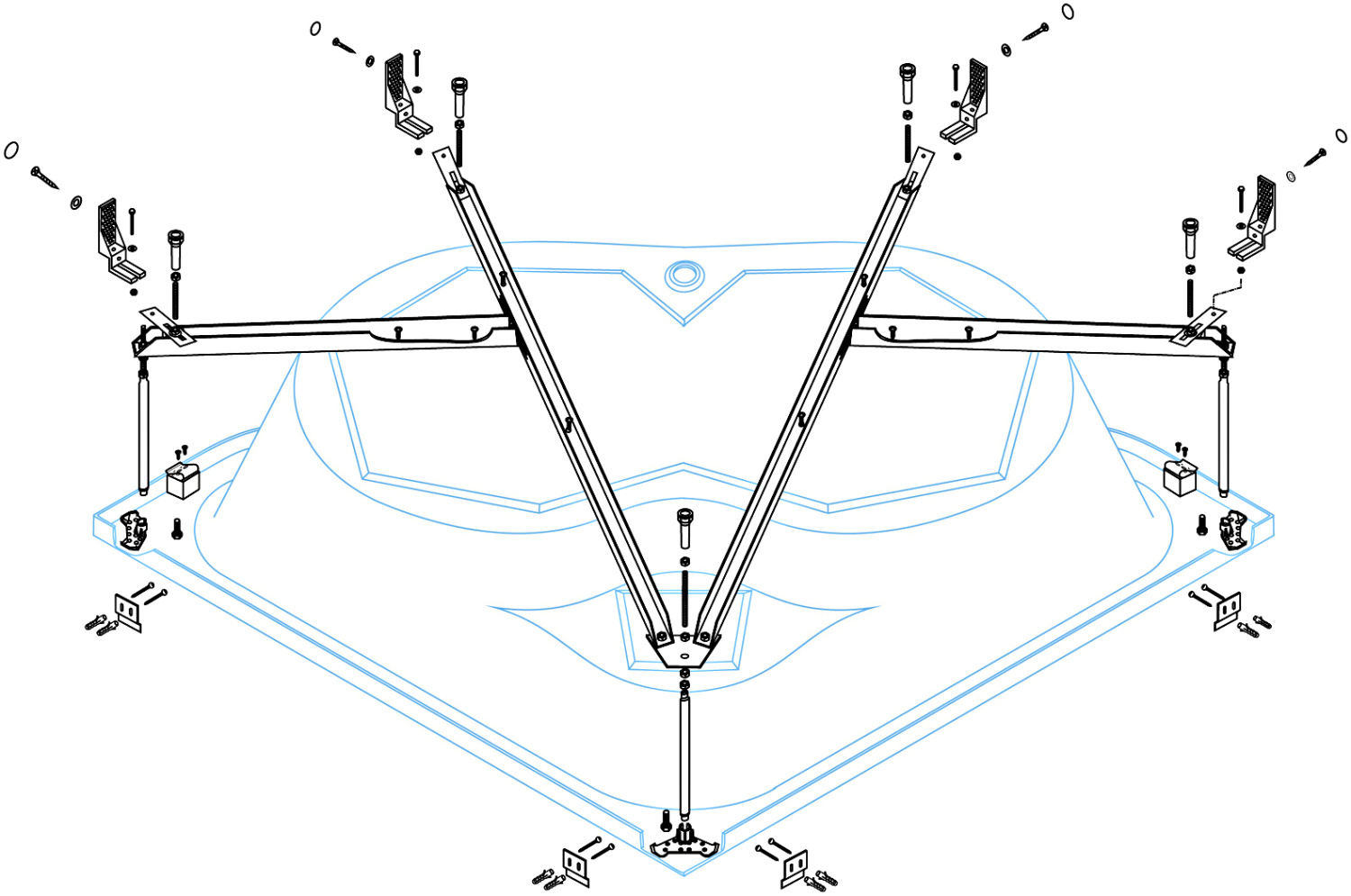 Cezares Cetina Каркас для ванны 150x41h см, цвет: хром CETINA-150-MF