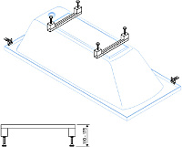 Cezares Ножки для ванны, прямоугольные, цвет: хром LEG-KIT-100