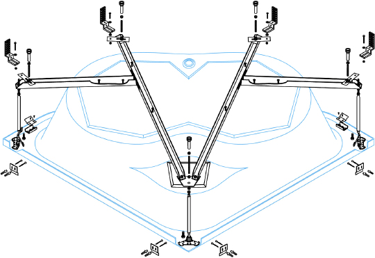 Cezares Plitvice Каркас для ванны 140x41h см, цвет: хром PLITVICE-MF