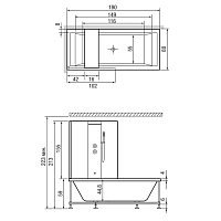 Hafro Era Plus Ванна 180x80 см, без панелей Whirlpool Airpool 2ERA3N6