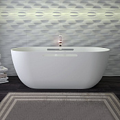 Knief Lotus Ванна из K-Stone отдельностоящая 170х75 см, с ручками, цвет: белый матовый 0600-610-01