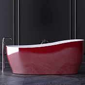 Knief Relax Ванна из Acrylic отдельностоящая 180х85 см, цвет: внутри белый, снаружи бордовый глянец 0100-078-06 Bordeaux red