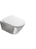 Catalano Gold & Silver Унитаз подвесной безободковый 35x55, смыв торнадо, цвет: серебро/белый глянц. 0111550041