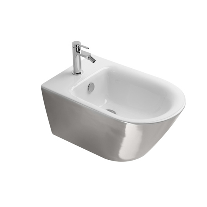 Catalano Gold & Silver Биде подвесное 35x55 см 1 отв перелив Cataglaze цвет: серебро/белый глянцевый 0118551041