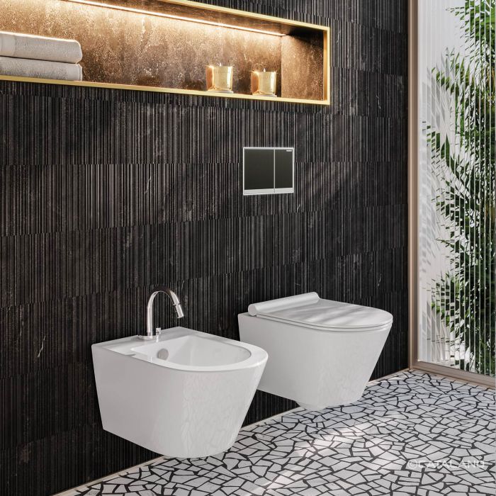 Catalano Zero Биде подвесное 35x55 см, 1 отв, с переливом, покрытие Cataglaze, цвет: белый глянцевый 0118551001