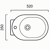 Catalano C Light Биде напольное 35x52 см с 1 отв. под смеситель и переливом, цвет: белый глянцевый BICB52