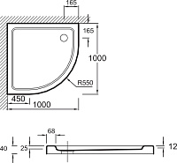 Jacob Delafon Flight  Поддон для душа 100х100 см, цвет: белый E62480 E62480-00