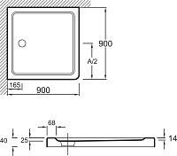 Jacob Delafon Flight Поддон для душа 90х90 см, цвет: белый E62442 E62442-00