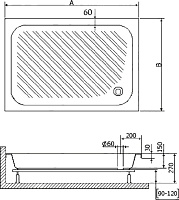 RGW Acrylic Поддон для душа 90x70x27h см, цвет: белый 16180279-51