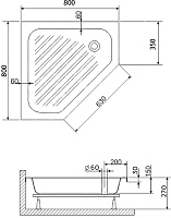 RGW Style Поддон для душа 80x80x27h см, цвет: белый 16180588-51