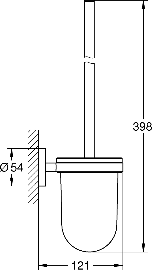 Grohe Essentials Ершик для унитаза подвесной со стеклянной колбой, цвет: медь 40374DL1