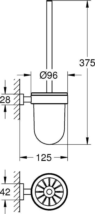 Grohe Essentials Cube Ершик подвесной, цвет: сталь 40513DC1