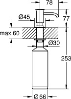 Grohe Дозатор для жидкого мыла, встраиваемый, цвет: черный 40537ZB0