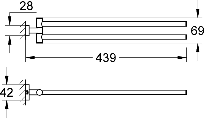 Grohe Essentials Cube Полотенцедержатель 43,9 см, цвет: суперсталь 40624DC1