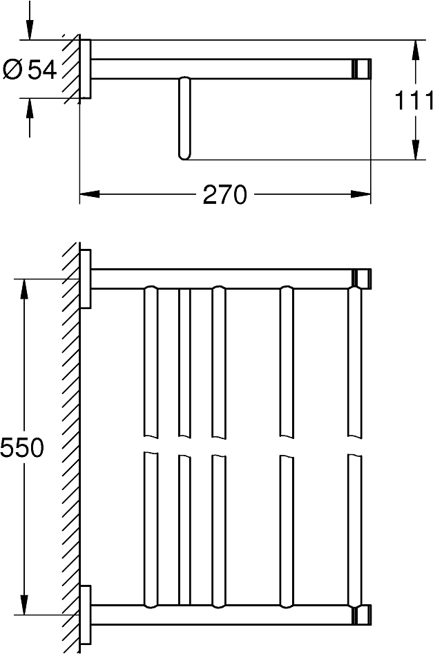Grohe Essentials Полка для полотенец 55 см, цвет: золото 40800GL1