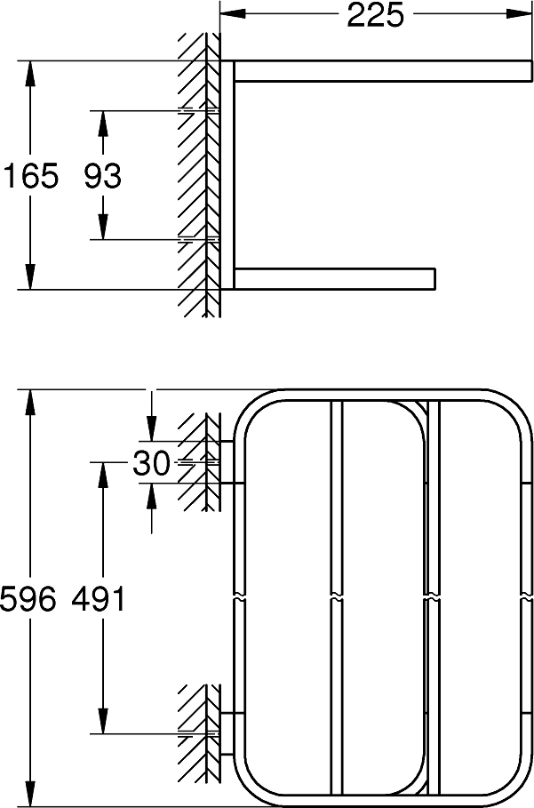 Grohe Selection Полка для полотенец 59,6 см, цвет: сталь 41066EN0