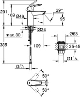Grohe Eurosmart Смеситель для раковины, с д/к, цвет: хром 23988003