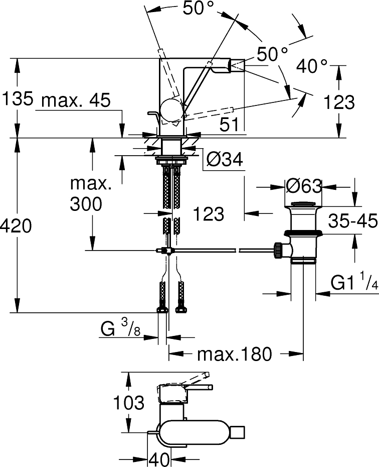 Grohe Plus Смеситель для биде, цвет: теплый закат, матовый 33241DC3