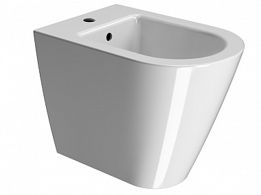 GSI Kube X Биде напольное, 1 отверстие под смеситель, перелив, без крепежа, цвет: белый глянцевый 9462111