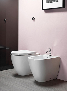 GSI Pura Биде напольное с 1 отверстием под смеситель и переливом, без крепежа, цвет: белый глянцевый 8862111