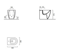 GSI Pura Биде напольное с 1 отверстием под смеситель и переливом, без крепежа, цвет: белый глянцевый 8869111