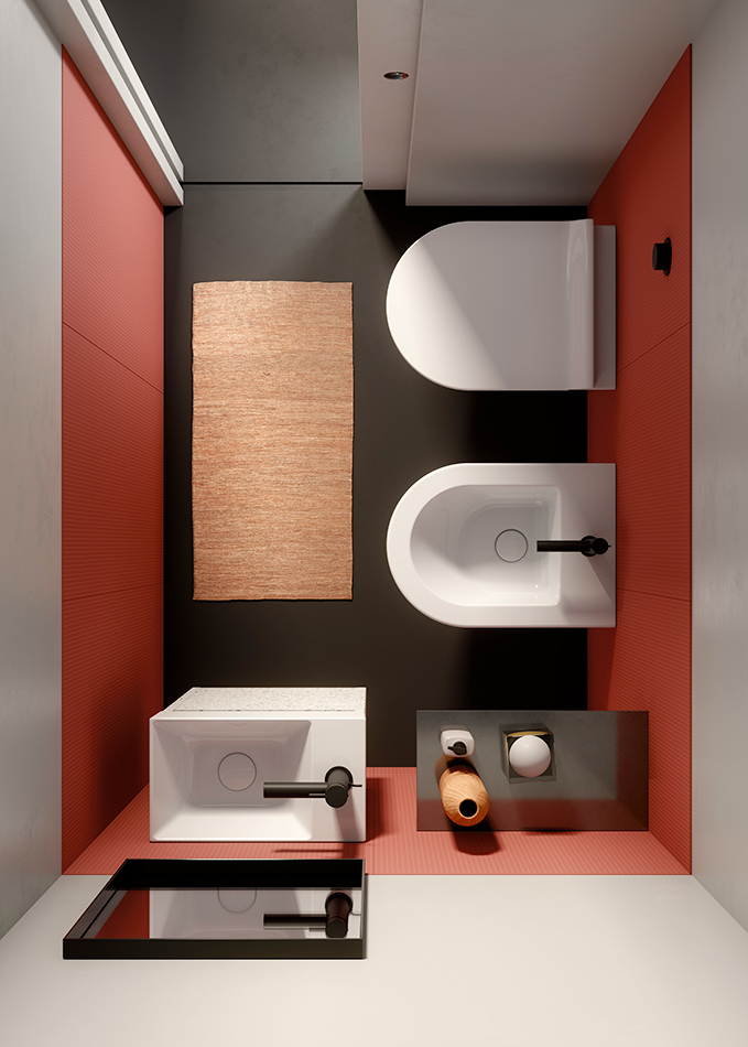 GSI Kube X Биде подвесное, 1 отверстие под смеситель, перелив, без крепежа, цвет: белый глянцевый 9464111