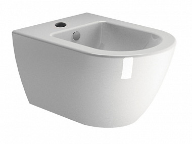 GSI Pura Биде подвесное с 1 отверстием под смеситель и переливом, без крепежа, цвет: белый глянцевый 8865111