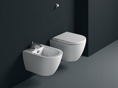 GSI Pura Биде подвесное с 1 отверстием под смеситель и переливом, без крепежа, цвет: белый глянцевый 8865111