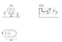 GSI Pura Биде подвесное с 1 отверстием под смеситель и переливом, без крепежа, цвет: белый глянцевый 8865111