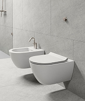 GSI Pura Биде подвесное с 1 отверстием под смеситель и переливом, без крепежа, цвет: белый глянцевый 8865111