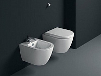 GSI Pura Биде подвесное с 1 отверстием под смеситель и переливом, без крепежа, цвет: ardesia opaco 8865126