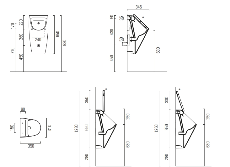 GSI Community Писсуар подвесной безободковый с отверстиями для крышки, цвет: белый глянцевый 909811