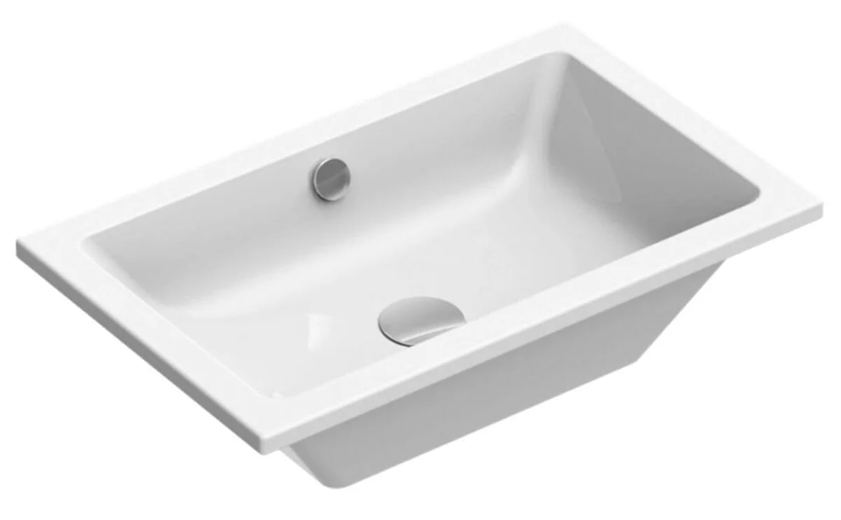 GSI Kube X Раковина встраиваемая сверху 60x37 см, с переливом, без д/к, цвет: белый глянцевый 895311