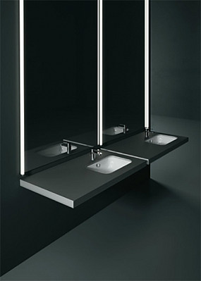 GSI Pura Раковина встраиваемая снизу 50x35 см, с переливом, без д/к, цвет: белый глянцевый 724711