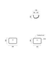 GSI Pura Раковина встраиваемая снизу 50x35 см, с переливом, без д/к, цвет: белый глянцевый 724711