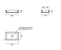 GSI Kube X Раковина чаша 60x37x13h см, без перелива, без д/к, цвет: белый глянцевый 945311
