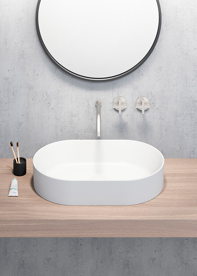 GSI Kube X Раковина чаша округлая 60x37x13h см, без перелива, без д/к, цвет: белый глянцевый 945811