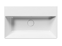 GSI Kube X Раковина подвесная/накладная 60x37 см, 1 отверстие, с переливом, цвет: белый глянцевый 9454111